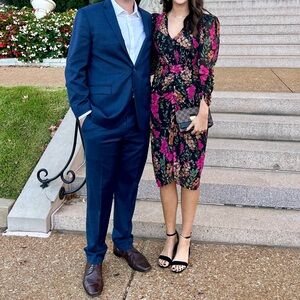 Astr Black Floral Midi Dress